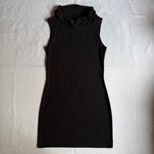 Joseph Ribkoff Dress Women 4 Black Cowl Neck Sleeveless Stretch Mini Canada Goth