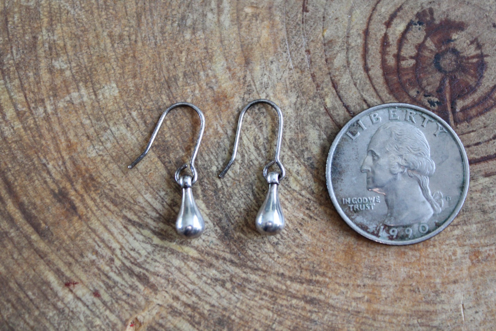 Solid Sterling Silver Miniature Teardrop Shaped D… - image 4