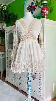 Jot Kleid Creme Spitze Neu Gr M L Boho