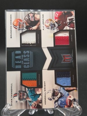 2012 Panini Head Of The Class Tannehill, Weeden, Jenkins, Wright - 4 Patch /25