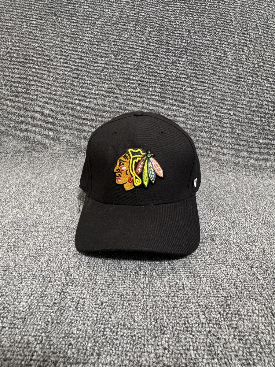 '47 Brand Chicago Blackhawks Snapback Cap Black Curved Brim NHL Hat
