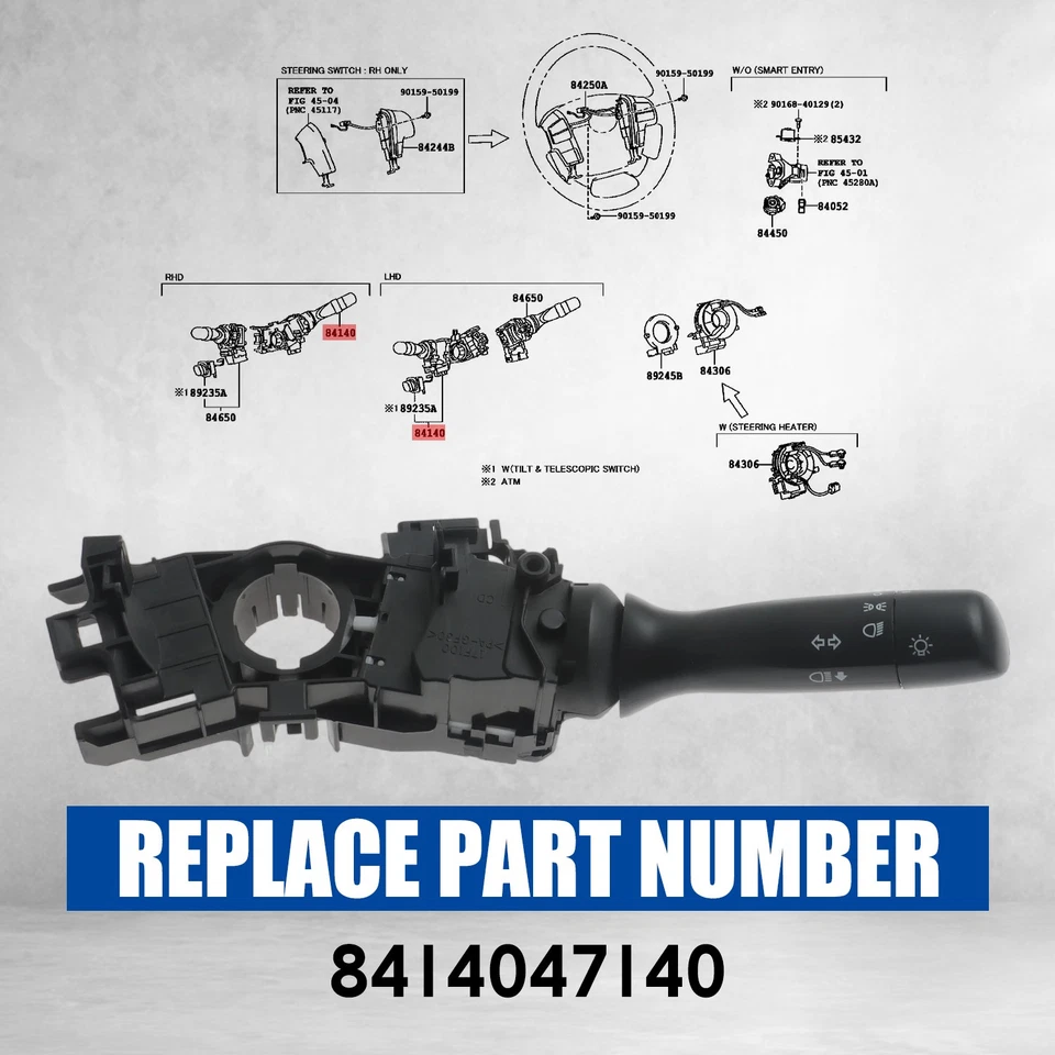 Interruptor combinado de señal de giro de faros para Toyota Tacoma 2005-2013 2,7 L 4,0 L Foto 4 de 4