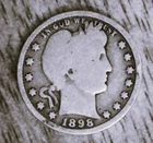 1898 Barber Quarter Philadelphia Mint 90% Silver US 25c coin (#26-2883/WB1)