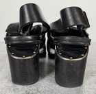 Alexander Wang Black Leather Cross Strap Block Heel Sandals Size 38 US 8 — photo 6