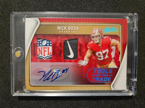 NICK BOSA ABSOLUTE 1/1 AUTO -NFL SHIELD -NIKE SWOOSH PATCH