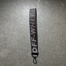 Off White Short Lanyard Keychain Black