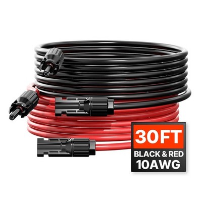 VEVOR 30FT Solar Panel Extension Cable 10AWG 6mm² Waterproof Male Female Set