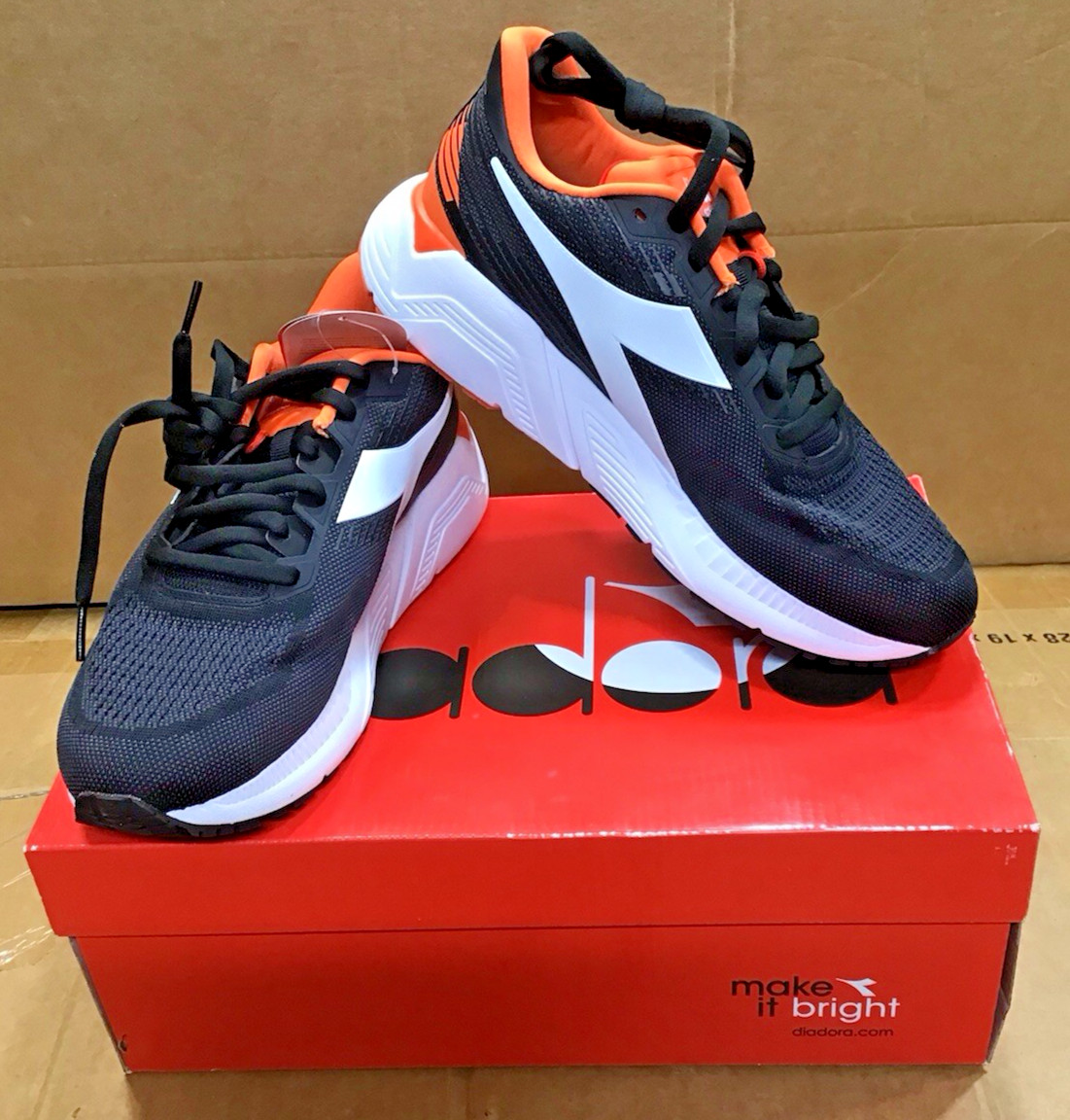Diadora Mythos Blushield Vigore W Black White Orange Shoes Womens 178045 C9818 image 2