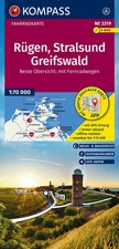 KOMPASS Fahrradkarte 3319 Rügen, Stralsund, Greifswald 1:70.000 | Deutsch | 2025
