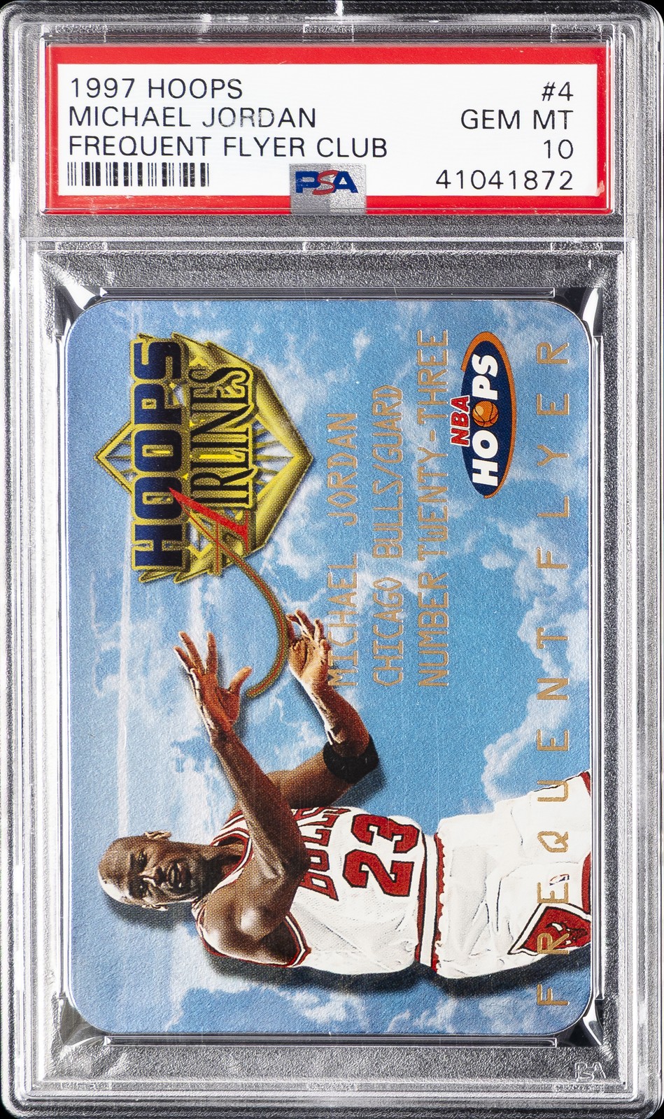 Michael Jordan 1997 Hoops #4 Frequent Flyer Club Price Guide