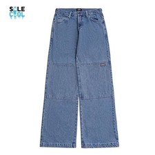 Dickies 34 32 Loose Fit Double Knee Jeans Light Denim DUR05LTD