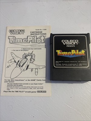 Vintage Time Pilot video game cartridge for the ColecoVision With Instructions