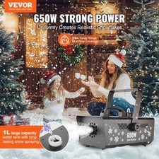 VEVOR Snow Machine, 650W Wireless Remote Control Snow Maker Machine with 1L Ta