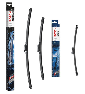 Skoda Octavia Estate Wiper Blade Set Front + Rear 2012 Onwards BOSCH AEROTWIN