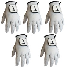 X 5 Golf Gloves Premium Cabretta Leather White with Black V  AAA GRADE LEATHER