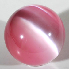 LARGE 1.5" ROSE PINK FIBER OPTIC CONTEMPORARY MARBLE SPHERE W/STAND MINT