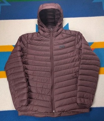 Helly Hansen Hooded Down Puffer Jacket Insulated Full Zip Verglas Maroon Large