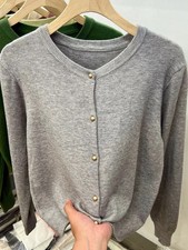 2026 Long Sleeve Sweaters Cardigan Spring Autumn Women O-Neck Knitwear Tops Clot