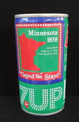VTG 1976 7-Up Soda Can United We Stand Collection Minnesota State