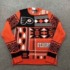 Philadelphia Flyers Sweater Mens Small Orange NHL Hockey Ugly Christmas Knit