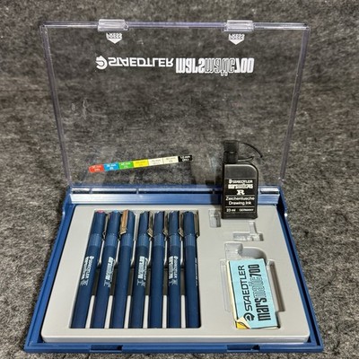 Vintage Staedtler Marsmatic 700 TECHNICAL PEN, SET of 7 (Pens + Ink Refill ONLY)