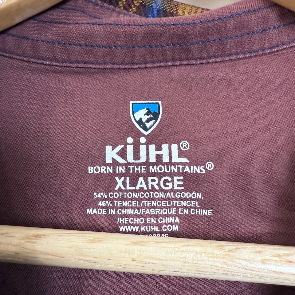 Kuhl Fugitive Flannel Long Sleeve Button Up Shirt Mens XL Reddish Brown Outdoors - Image 4 of 4