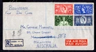 GB - 1953 QE2 Coronation Registered Airmail First Day Cover