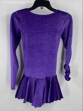 Womens Purple Figure Skating Uniform Long Sle...