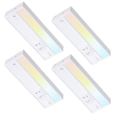 TORCHSTAR LED Under Cabinet Lighting 5CCT, 8 Inch 6W 450LM, Hardwired & Plug-in