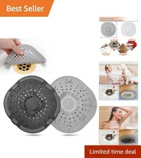 2-Pack Silicone Hair Catcher with Strong Suction for Shower and Bathtub Drain
