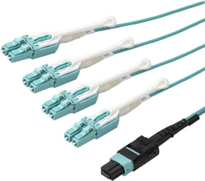 StarTech.com MPO8LCPL10M Glasfaserkabel 10m MPO/MTP 8x LC OM3 Farbe aqu