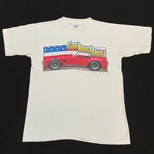 VTG 90s Ford 427 Shelby Cobra Short Sleeve Shirt USA Mens Large White Cars Auto