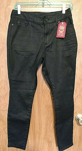 Faded Glory Black Coated Jeggings Size 
