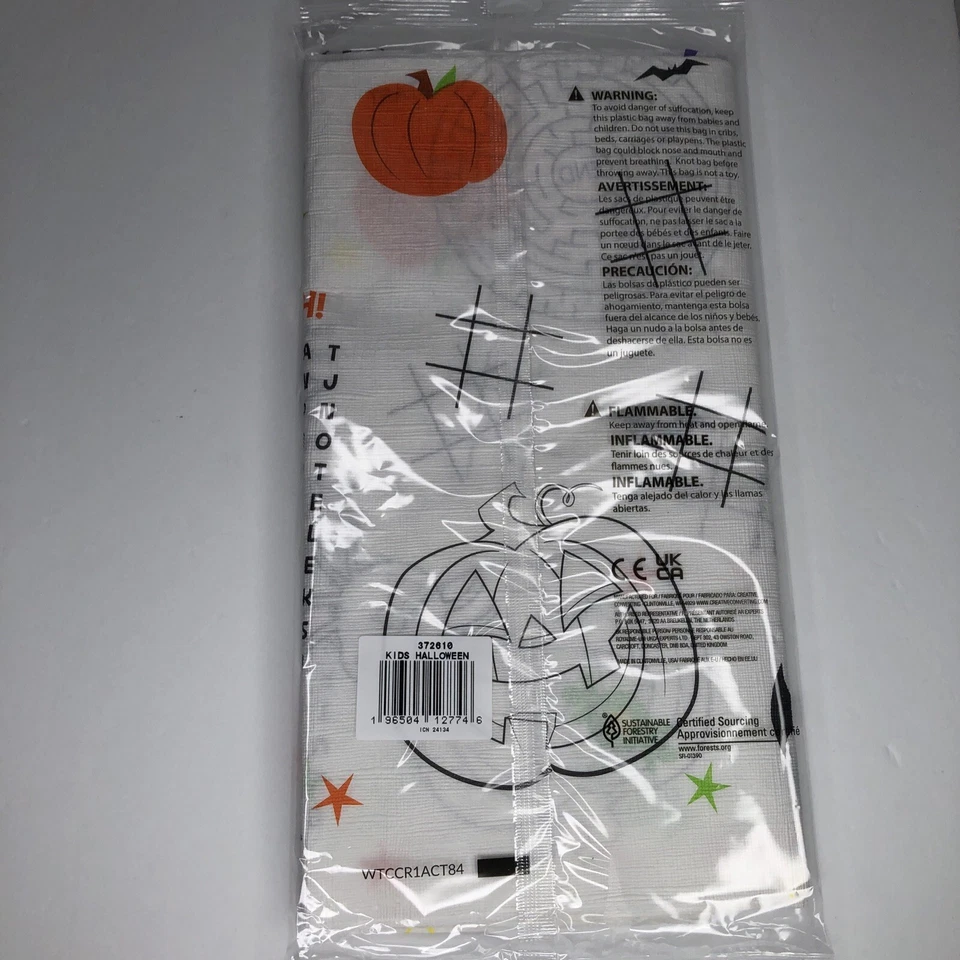 Halloween Activity Paper Tablecover 54” x 84” ghosts Puzzle NIP White Age 3+ - Image 2 of 4