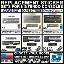 Sticker For Game Boy/Pocket/Color/Advance/SP/GB/GBC/GBP/GBA/SP/AGS/001/101 Label