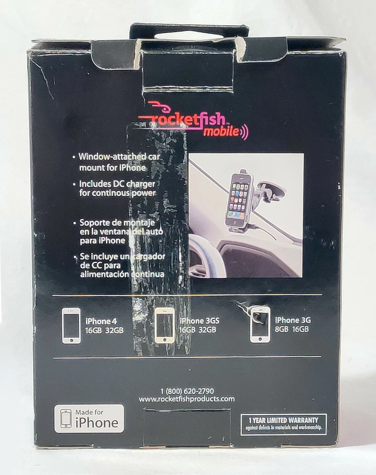 Rocketfish RF-AMT8 Window Mount Charging Dock for Apple iPhone 4s 4 3GS 3G - Image 3 of 3