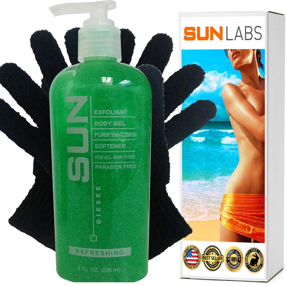 Revitalizing Exfoliating Gel Bundle with Exfoliating  Gloves for Face and Body
