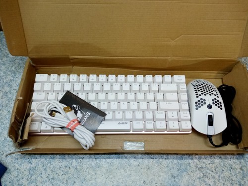 Ajazz Gaming Keyboard Set RGB Backlit White Red Switch - Picture 2 of 4
