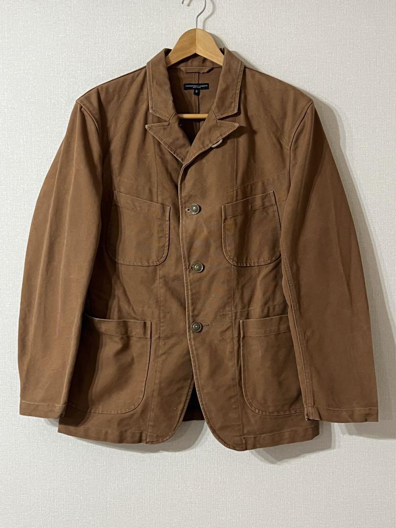 ジャケット・アウター Engineered Garments BEDFORD JACKET L Bedford Jacket in Natural Cotton Linen Java Cloth – Blue Owl