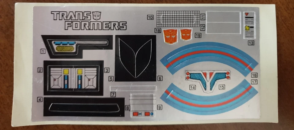 Transformers G1 Jazz Foglio Adesivi Original "Cookie Crisp" Variant Stickers - Imagen 3 de 4