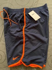 NIKE DARK BLUE  ORANGE SWIM SHORTS SIZE M MEN NWT 48.00