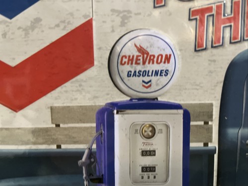 Nostalgic tin sign Chevron gasoline Standard oil automotive man cave wall art - Picture 6 of 11