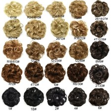 Curly Messy Rose Bun Hair Piece Updo Scrunchie Ponytail Natural As Human Hair