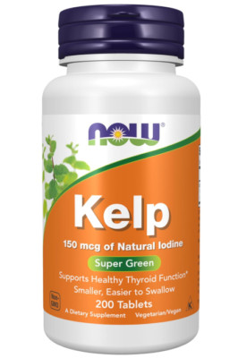 NOW Foods Supplements, Kelp 150 mcg of Natural Iodine, 200 Ct, Easier to Swallow