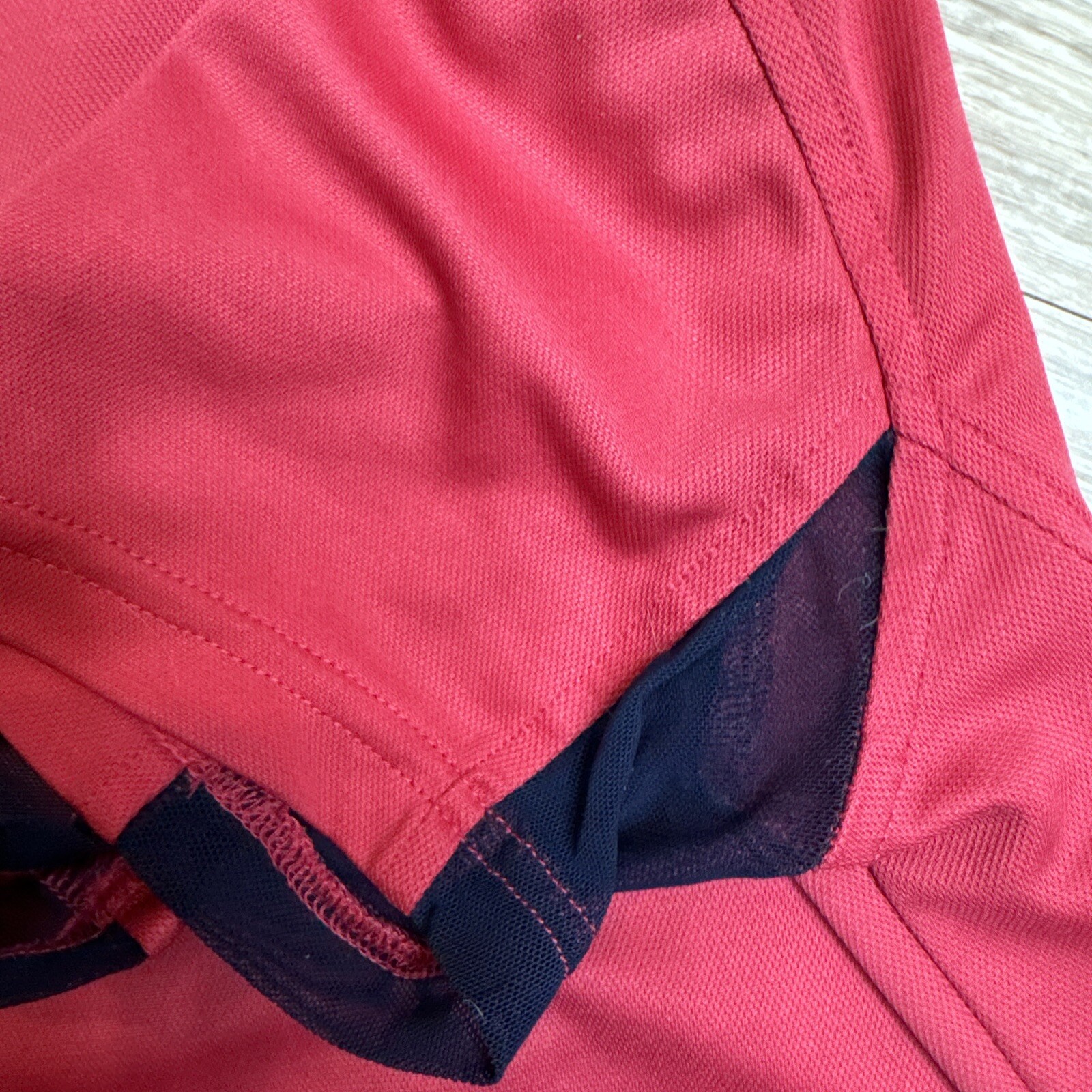 Horze Trista Womens 4 Short Sleeve Riding Shirt Pink Navy 1/4 Zip Equestrian