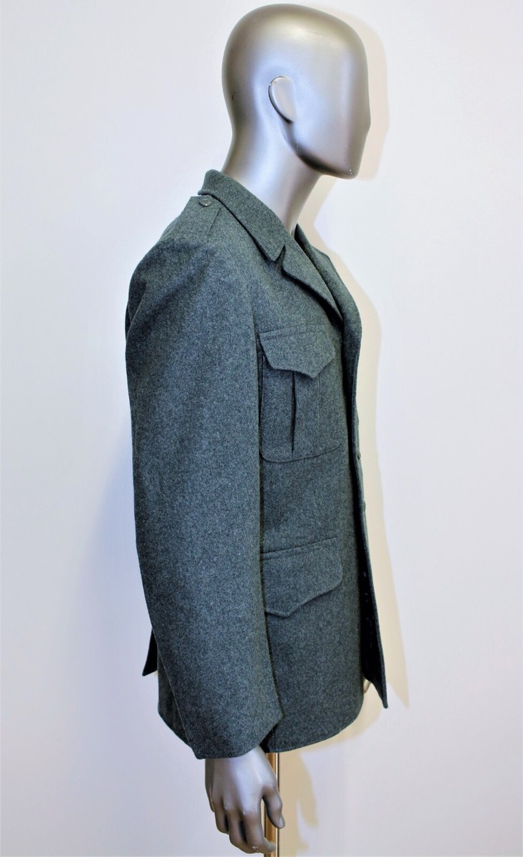 Vintage 50's Genuine Swiss Army Jacket grey/green wool size