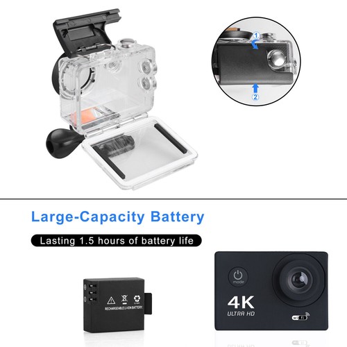 1080P 4K Ultra HD Sport Action WiFi Camera DVR DV EIS Waterproof 20MP Camcorder - Picture 7 of 16