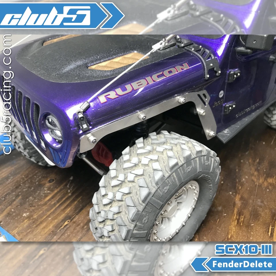 Fender Delete for SCX10 III Jeep JLU Wrangler ( Black Powder Coated Steel) - Image 2 of 4