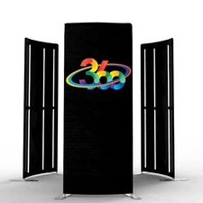 3x7.2ft 360 Photo Booth Backdrop Photobooth Background Tent w/24PCS LED Light US