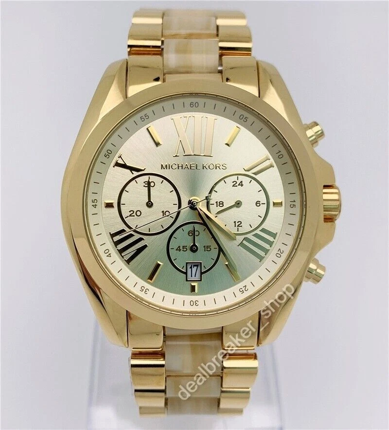 MICHAEL KORS MK5722 Bradshaw Gold Tone 43mm Chrono Champane Dial Ladies Watch